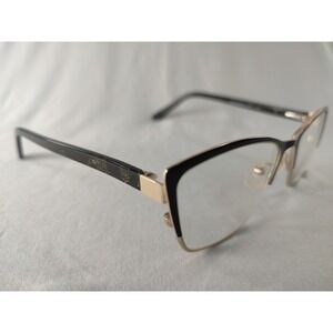 Serafina Cali Black Gold Glitter Semi-Cat-Eye Eyeglass Frames 54-17-140 Women's